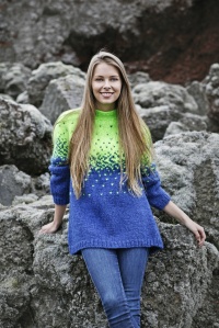 NEW! Free Knitting pattern for a Neon Icelandic Wool Sweater.